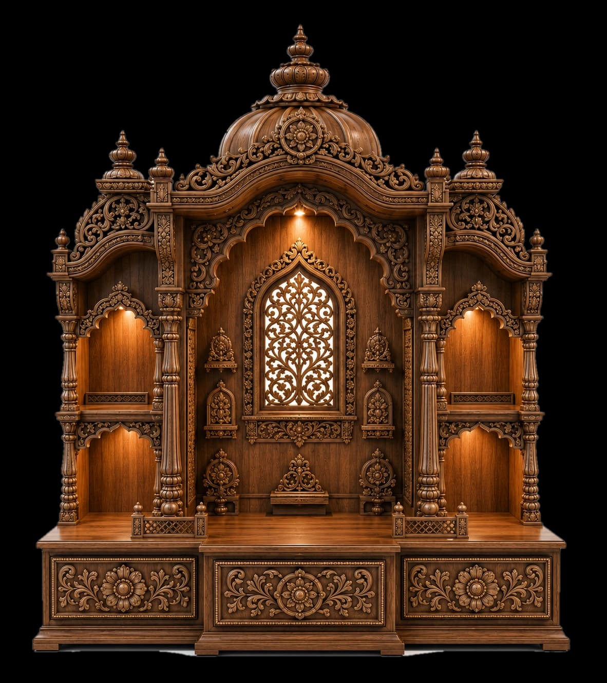 Royal Walnut handmade mandir